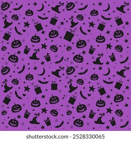 Halloween nahtloser Hintergrund mit Fledermäusen und Kürbis. Gut für textile Stoffgestaltung, Umschlagpapier, Website Tapeten, Textil, Tapete und Bekleidung. Vektorgrafik