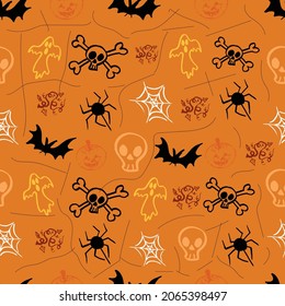 Halloween seamless background in orange