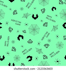 Halloween-Hintergrund. halbnahtloses Muster. Dieses Muster eignet sich für Textilien, Decken, Bettwäsche, Tapeten, Vorhänge, Decken und Deckel, Geschenkverpackung