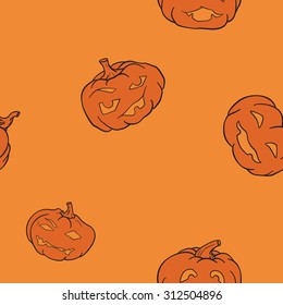 Halloween seamless background with pumpkin