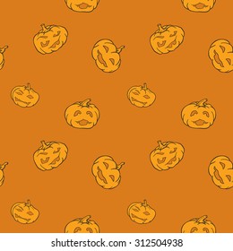 Halloween seamless background with pumpkin