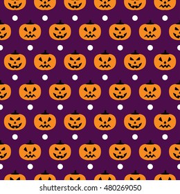 Halloween seamless background with pumpkin.
