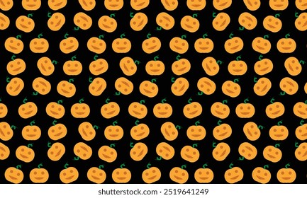 Halloween nahtloser Hintergrund mit Kürbis. Gut für textile Stoffgestaltung, Umschlagpapier, Website Tapeten, Textil, Tapete und Bekleidung. Vektorgrafik