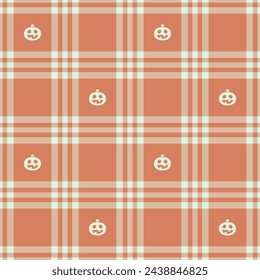Halloween seamless background with pumpkin for textile fabric design, wrapping paper, website wallpapers, textiles, wallpaper and apparel in vector.