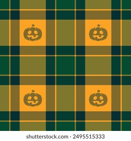 Halloween seamless background with pumpkin for textile fabric design, wrapping paper, website wallpapers, textiles, wallpaper and apparel.