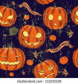 Halloween seamless background with pumpkin. Vector illustration EPS8