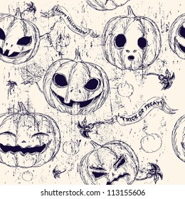 Halloween seamless background with pumpkin. Vector illustration EPS8