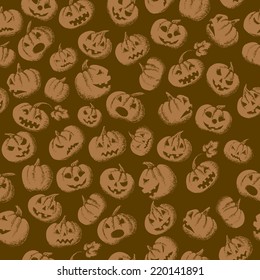 Halloween seamless background with pumpkins. vector illustration