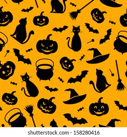 Halloween seamless background. Vector illustration. 