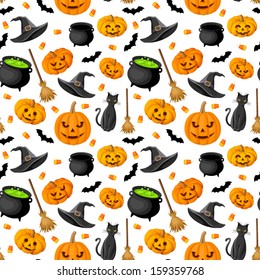 Halloween seamless background. Vector illustration. 