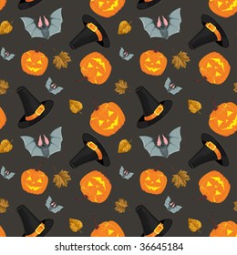 Halloween seamless background, vector illustration