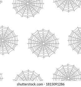 halloween seamless background with web spider, black, vector illustration with spider web, simple pattern