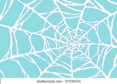 Halloween seamless background with web spider. Flat vector illustration.