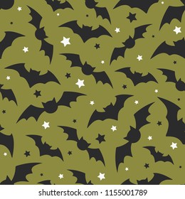 Halloween Seamless Bat Pattern Spooky Repeat Background Holiday Festival