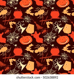 Halloween seamless color pattern