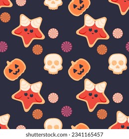 Halloween seamless cookie pattern seamless pattern satan candy 