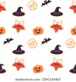 Halloween seamless cookie pattern seamless pattern satan candy 