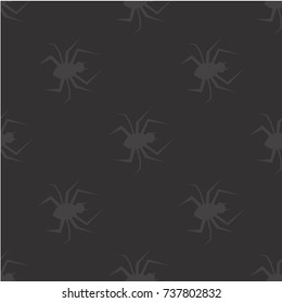 Halloween seamless dark background with spiders. Vector pattern for wallpapers, pattern fills, web page backgrounds.