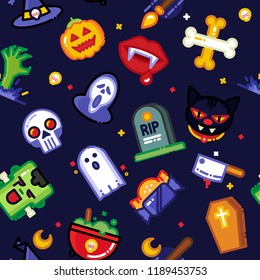 Halloween seamless dark pattern