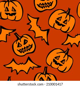 Halloween seamless hand-draw background 