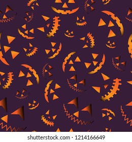 Halloween seamless jack o lantern face background