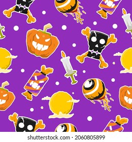 Halloween seamless pattern for background