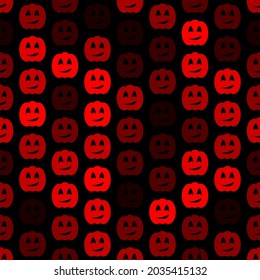 Halloween seamless pattern background. Design elements for halloween party poster. Red halftone pumpkins grid seamless pattern in simple style vector illustration