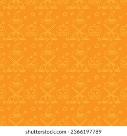 Halloween seamless pattern background. design for pillow, print, fashion, clothing, fabric, gift wrap. vector.