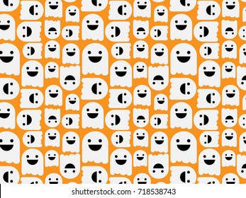 Halloween seamless pattern background with ghost. Vector illustration