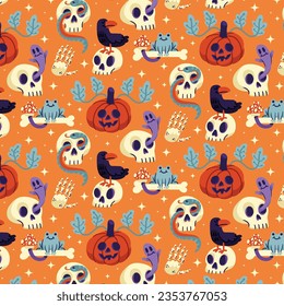 Halloween seamless pattern background