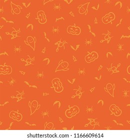 Halloween seamless pattern background illustration hand drawing style