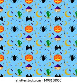 Halloween Seamless Pattern Background Illustration