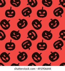 Halloween Seamless Pattern. Background with pumpkin. Vector illustration.