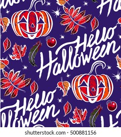 Halloween seamless pattern. halloween background. halloween pumpkin. halloween party