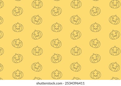 Halloween seamless pattern background. Pumpkins face icon