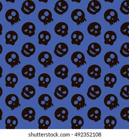 Halloween Seamless Pattern. Background with skulls. Vector illustration.