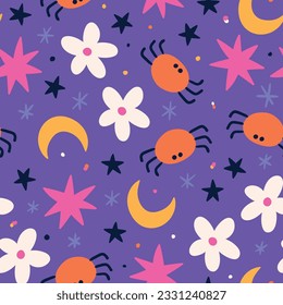 Halloween seamless pattern. Halloween background. Spooky background