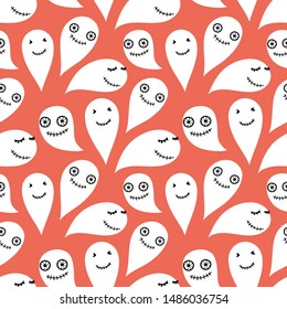 Halloween seamless pattern background. Vector illustration for fabric and gift wrap paper design.