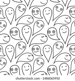 Halloween seamless pattern background. Vector illustration for fabric and gift wrap paper design.