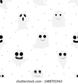 Halloween seamless pattern background. Vector illustration for fabric and gift wrap paper design.