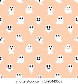 Halloween seamless pattern background. Vector illustration for fabric and gift wrap paper design.