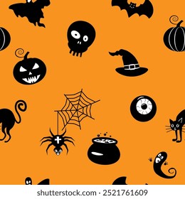 Halloween seamless pattern background vector illustration