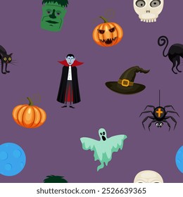Halloween seamless pattern background vector illustration