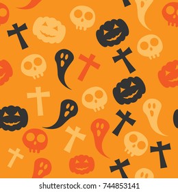 Halloween seamless pattern background, vector illustration