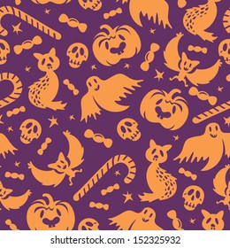 Halloween seamless pattern background wallpaper vector illustration