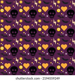 Halloween fondo de patrón sin fisuras, Halloween patrón sin fisuras