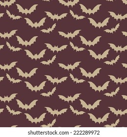 Halloween seamless pattern with bat. October background in vector.