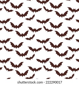 Halloween seamless pattern with bat. October background in vector.