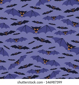 Halloween seamless pattern with bats.