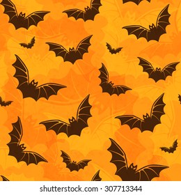 Halloween seamless pattern with bats.